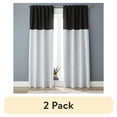 thumbnail image 1 of (2 pack) Better Homes & Gardens Colorblock Rod Pocket and Back Tab Blackout Curtain Panel, 1-Piece, Black, 50" W x 84" L, 1 of 10
