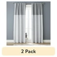 thumbnail image 1 of (2 pack) Better Homes & Gardens Colorblock Rod Pocket and Back Tab Blackout Curtain Panel, 1-Piece, Silver, 50" W x 84" L, 1 of 10