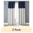 thumbnail image 1 of (2 pack) Better Homes & Gardens Colorblock Rod Pocket and Back Tab Blackout Curtain Panel, 1-Piece, Blue, 50" W x 84" L, 1 of 10