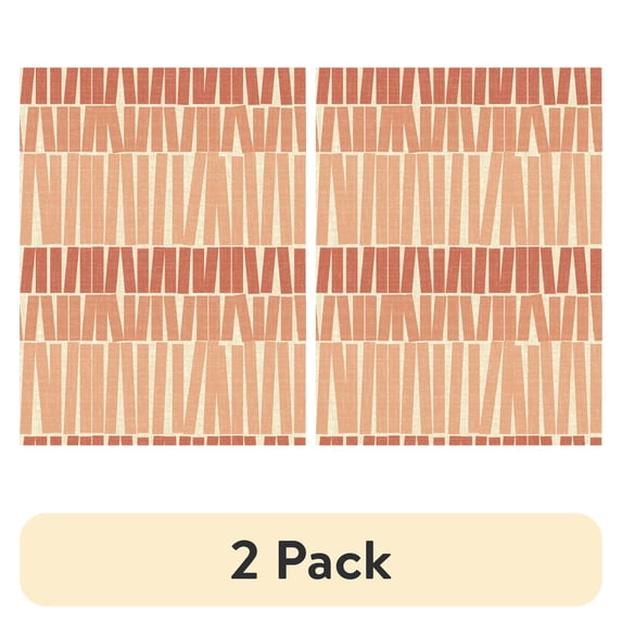 (2 pack) Better Homes & Gardens Coral Gwen Stripe Peel and Stick Wallpaper, 20.5" x 18'