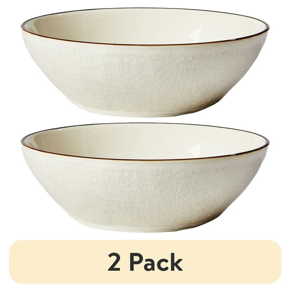 (2 pack) Better Homes & Gardens Cream Murphy Stoneware Dinner Bowl