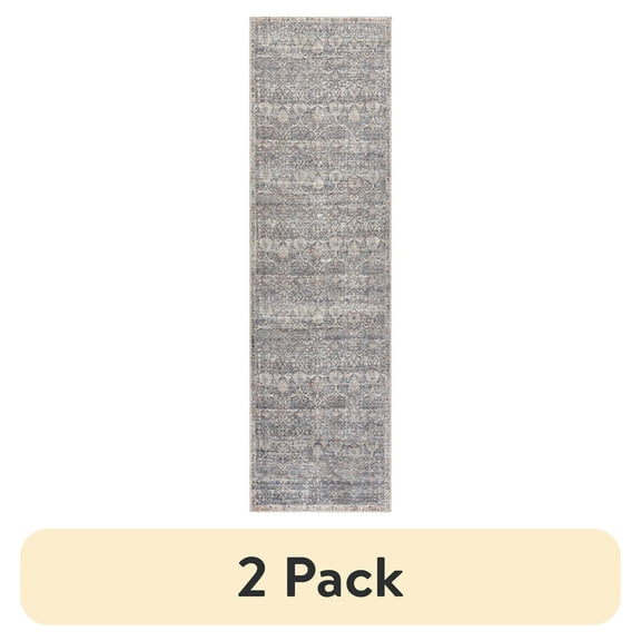 (2 pack) Better Homes & Gardens Damask Modern Runner Rug, 29" x 101"