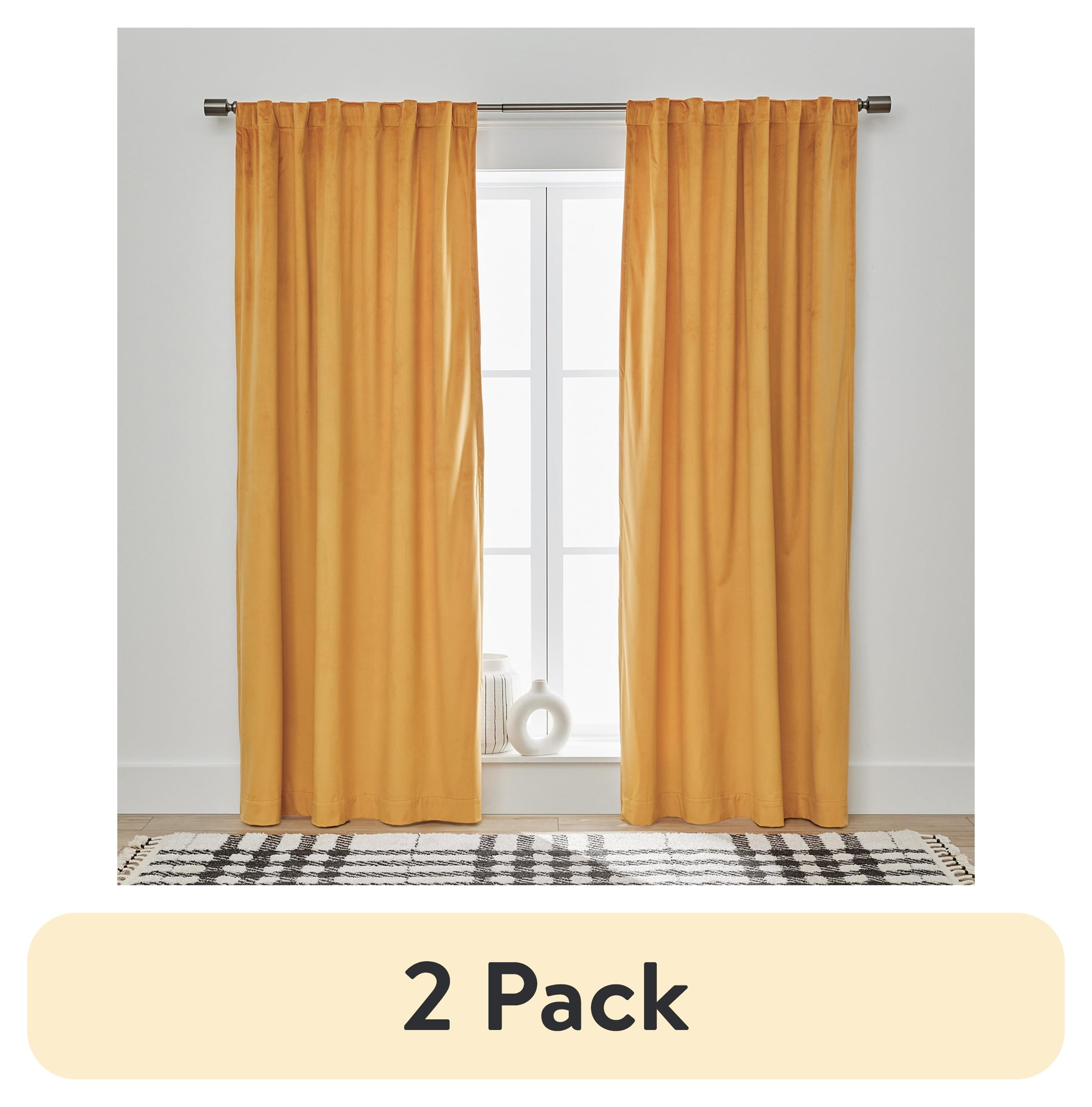 Gold Velvet Blackout Rod Pocket Curtain Panel, 52" W x 84" L