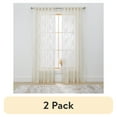 thumbnail image 1 of (2 pack) Better Homes & Gardens Embroidered Botanical Sheer Curtain, Single Panel, Papyrus Beige, 50" W x 84" L, 1 of 7