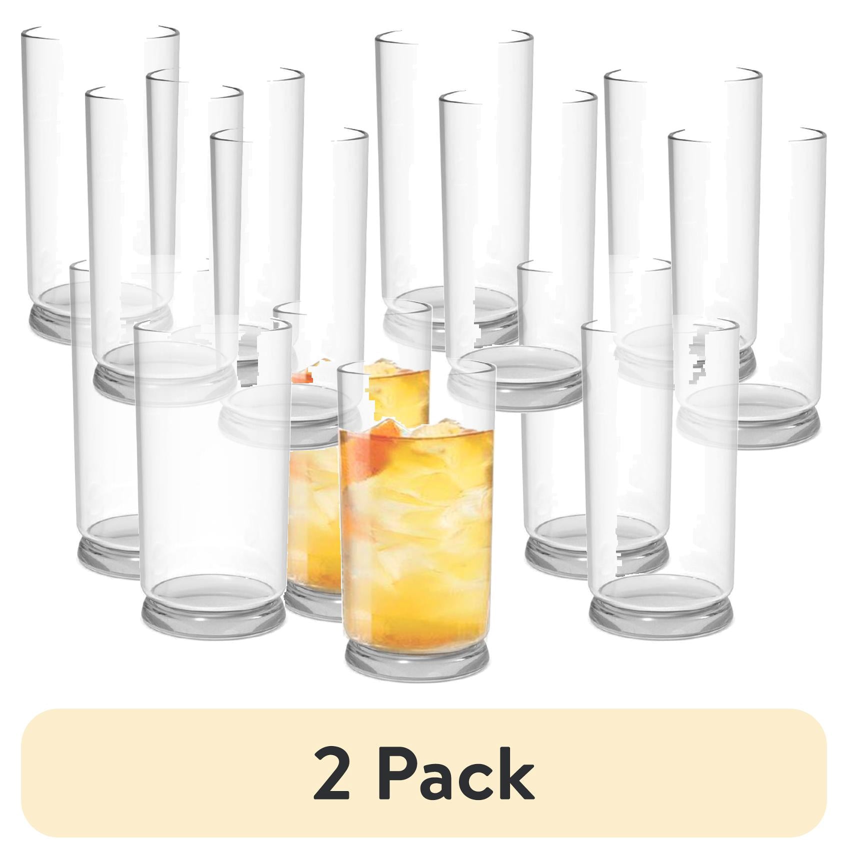 (2 pack) Better Homes & Gardens Emerson Clear Glass Tumbler Drinking Glasses, 16 oz, 8 Pack