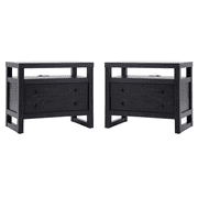 (2 pack) (2 pack) Better Homes & Gardens Ezra 2-Drawer Nightstand, Rich Black Finish