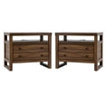 thumbnail image 1 of (2 pack) Better Homes & Gardens Ezra 2-Drawer Nightstand with USB, Walnut Finish, 1 of 11