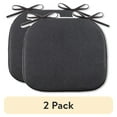 thumbnail image 1 of (2 pack) Better Homes & Gardens Faux Leather Memory Foam Chair Pad, Black, 15"W x 17"L , 1 Piece, 1 of 6