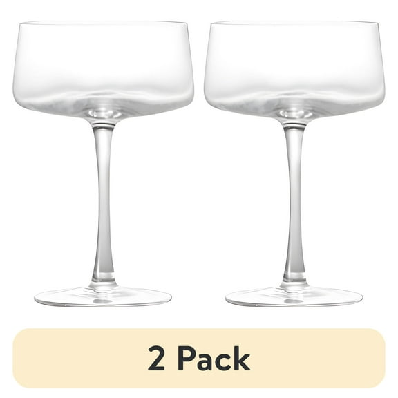 (2 pack) Better Homes & Gardens Flared Coupe Glass Clear