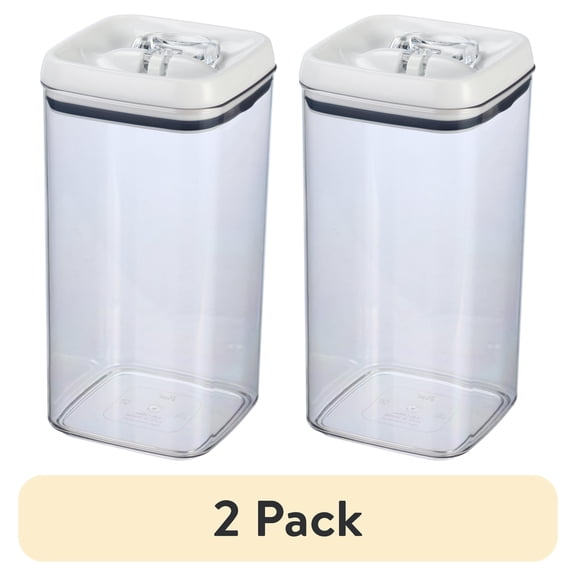 (2 pack) Better Homes & Gardens Flip-Tite 19.4 Cup Airtight Square Food Storage Container, BPA-Free, Stackable