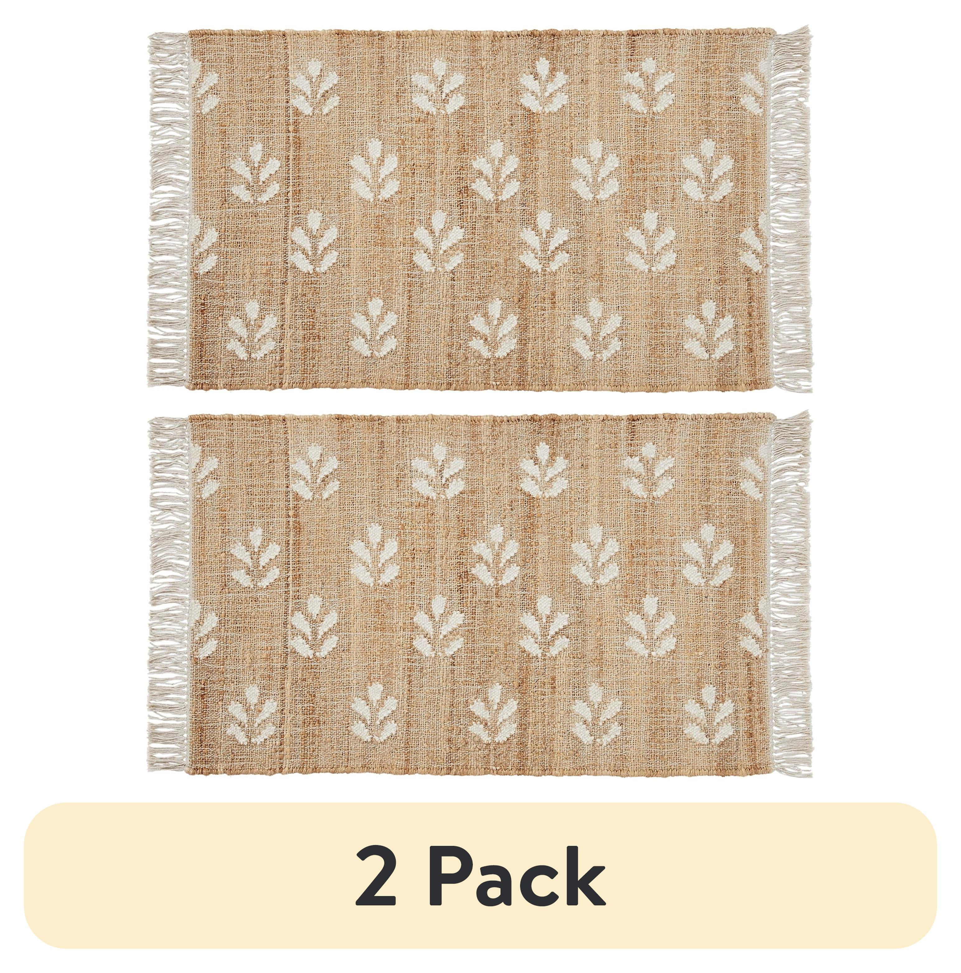 (2 pack) Better Homes & Gardens Floral Jute 2' x 3' Accent Rug by Dave & Jenny Marrs