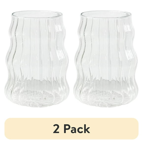(2 pack) Better Homes & Gardens Fluted Bubble Glass Clear