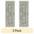 thumbnail interactive-video image 1 of (2 pack) Better Homes & Gardens Geo Medallion Runner Washable Non-Skid Area Rug, Sage, 2'5" x 7', 1 of 7