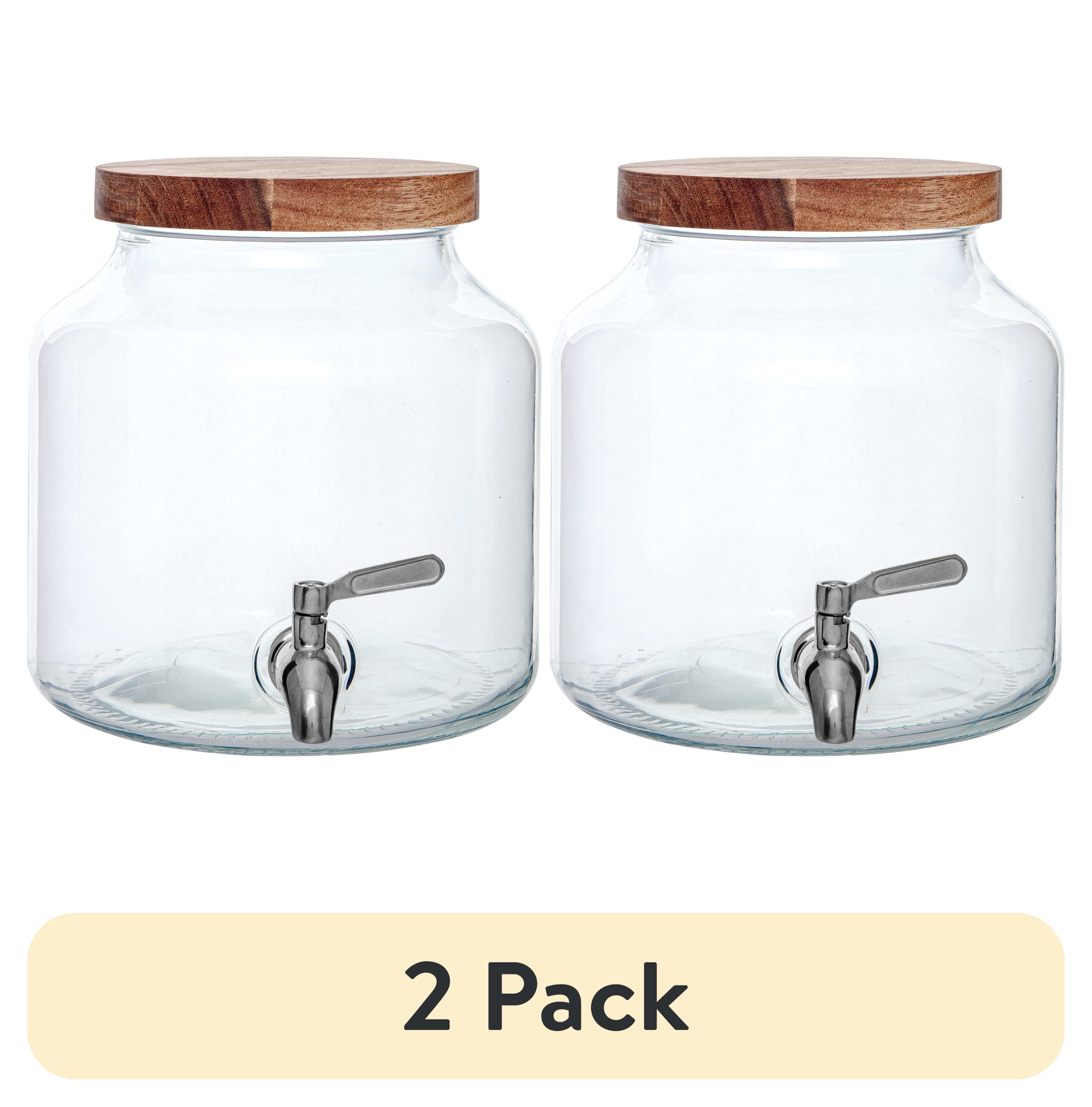 (2 pack) Better Homes & Gardens Glass 1.5 gal Leak Proof Beverage Dispenser