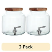 (2 pack) Better Homes & Gardens Glass 1.5 gal Leak Proof Beverage Dispenser