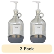 2 pack Better Homes & Gardens 64 oz Clear Glass Laundry Detergent Dispenser with White Lid