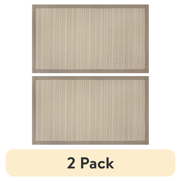 (2 pack) Better Homes & Gardens Gray Woven Polypropylene 20" x 34" Indoor Kitchen Rug