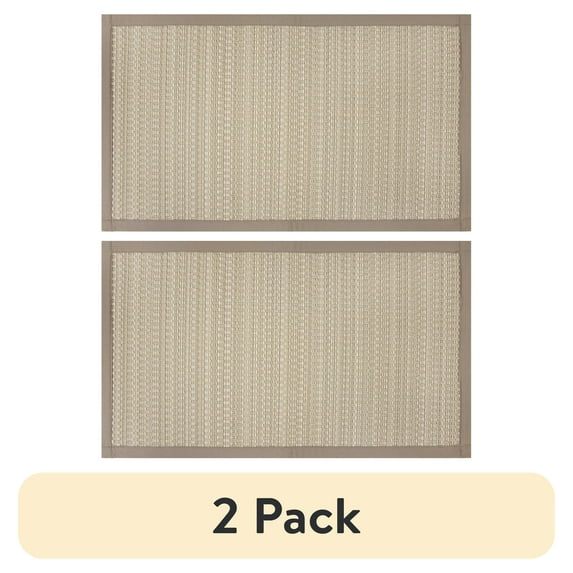 (2 pack) Better Homes & Gardens Gray Woven Polypropylene 20" x 34" Indoor Kitchen Rug