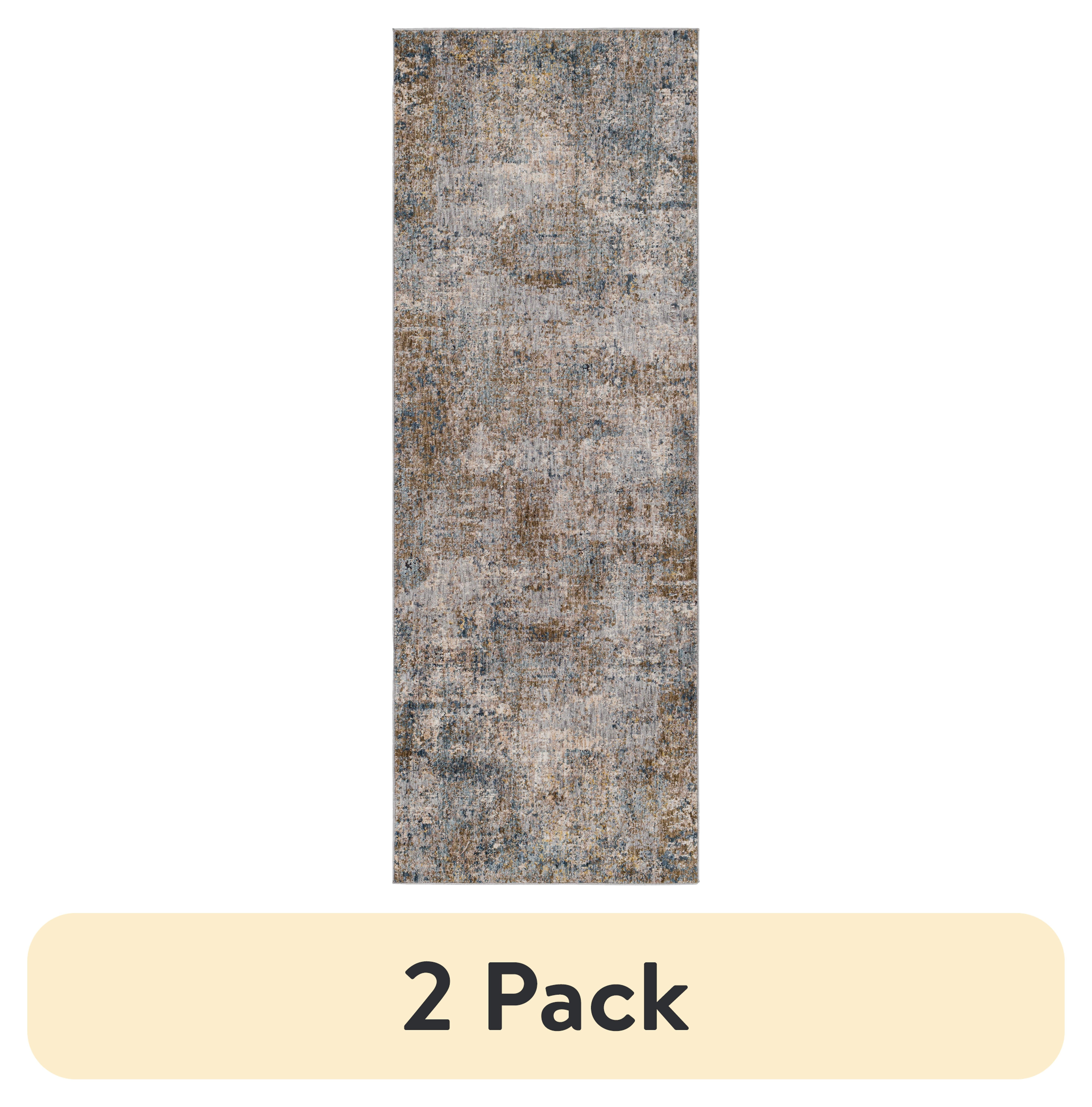 (2 pack) Better Homes & Gardens Green Abstract Indoor Area Rug, Green, 2 ft 7 in x 4 ft