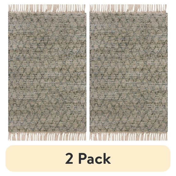 (2 pack) Better Homes & Gardens Green Diamond Indoor 24" x 36" Accent Rug