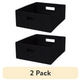 thumbnail interactive-video image 1 of (2 pack) Better Homes & Gardens Half-Size Fabric Storage Bin, Black, 1 of 9