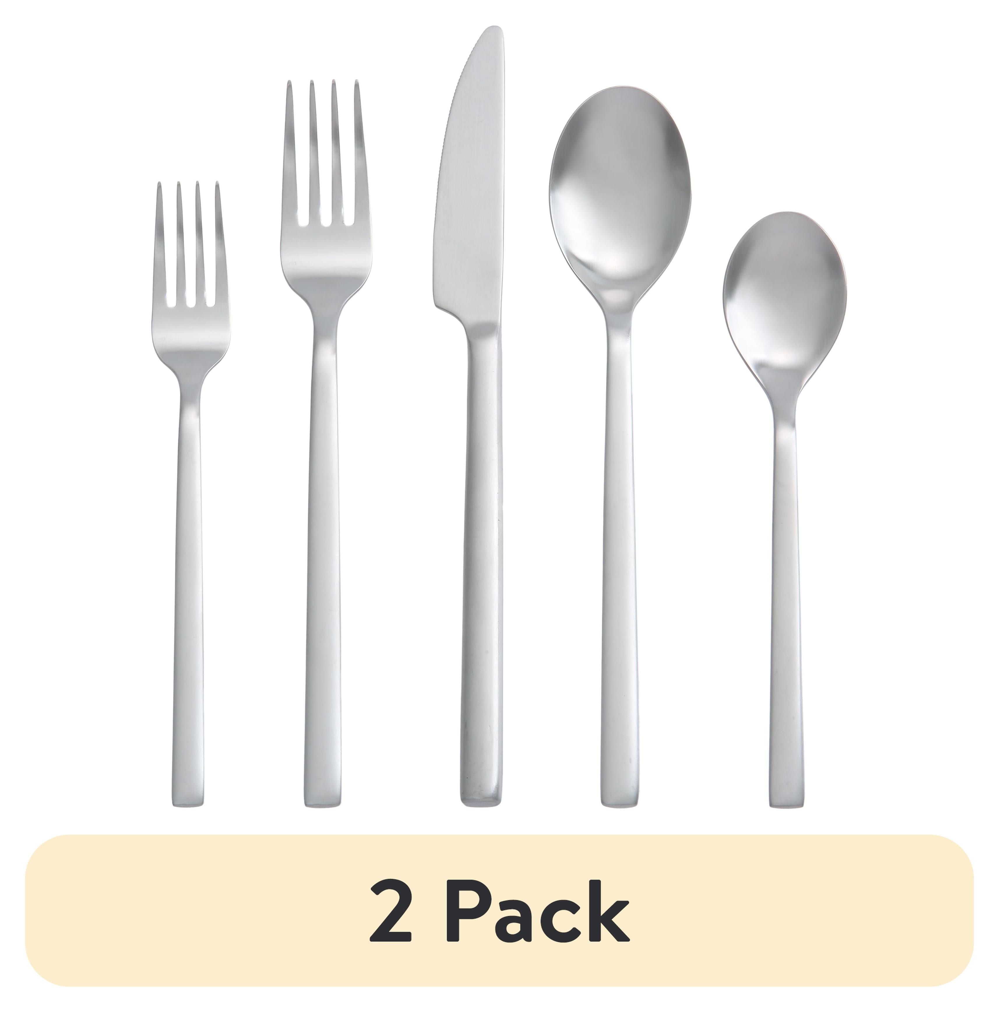 (2 pack) Better Homes & Garden Holden 20 Pieces Satin Finish Flatware Set