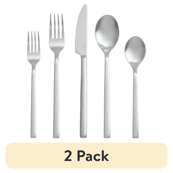 (2 pack) Better Homes & Garden Holden 20 Pieces Satin Finish Flatware Set