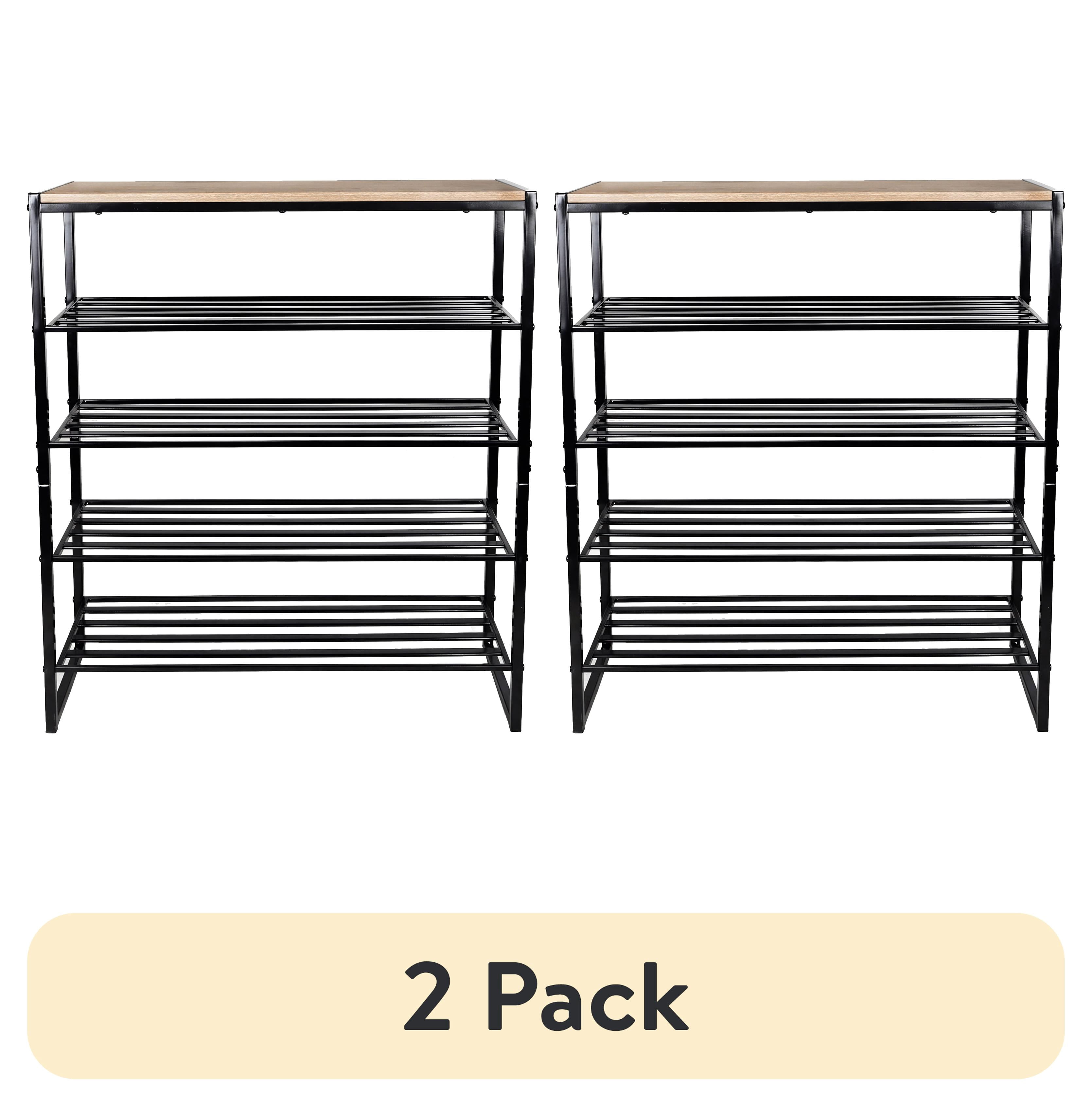 Shoe Rack Stee (2 pack) Better Homes & Gardens Jace 5-Tier Shoe Rack, Metal Steel, 15 ...