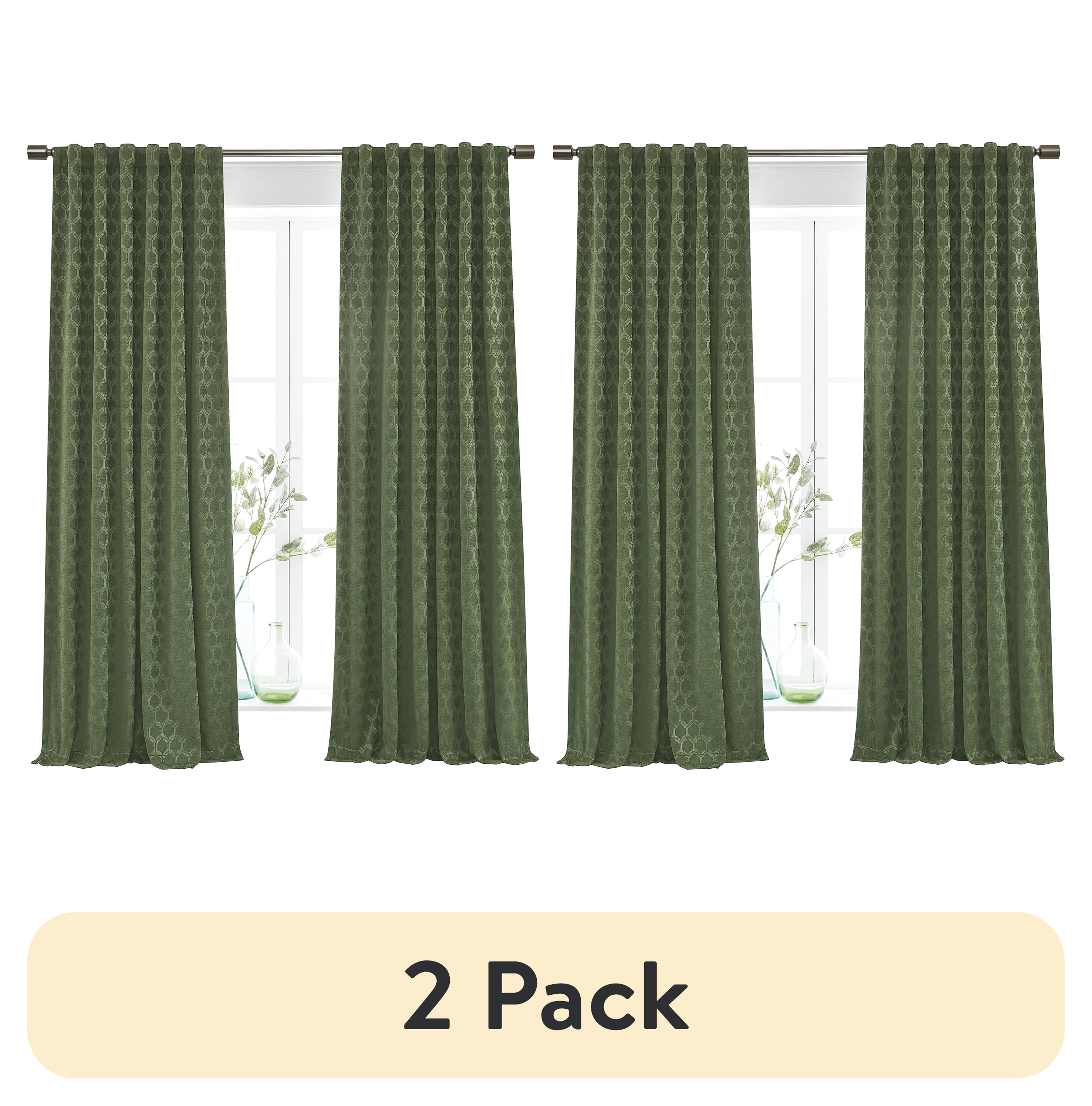 (2 pack) Better Homes & Gardens Jacquard Velvet Blackout Curtain Rod Pocket/Back Tab Indoor Single Panel, Sea Turtle, 50" W x 108" L, Adult