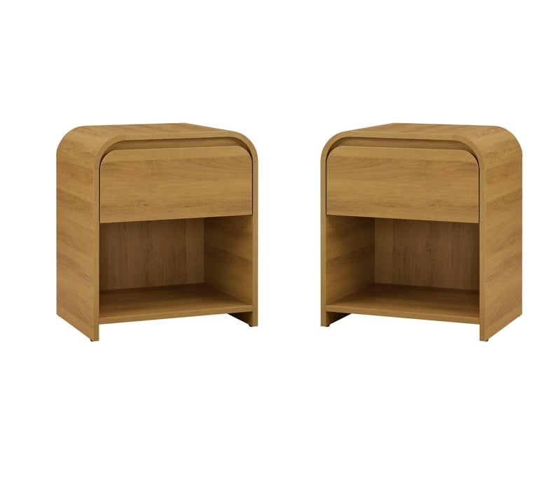 (2 pack) Better Homes & Gardens Juliet Nightstand with USB, Light Honey Finish - Walmart.com