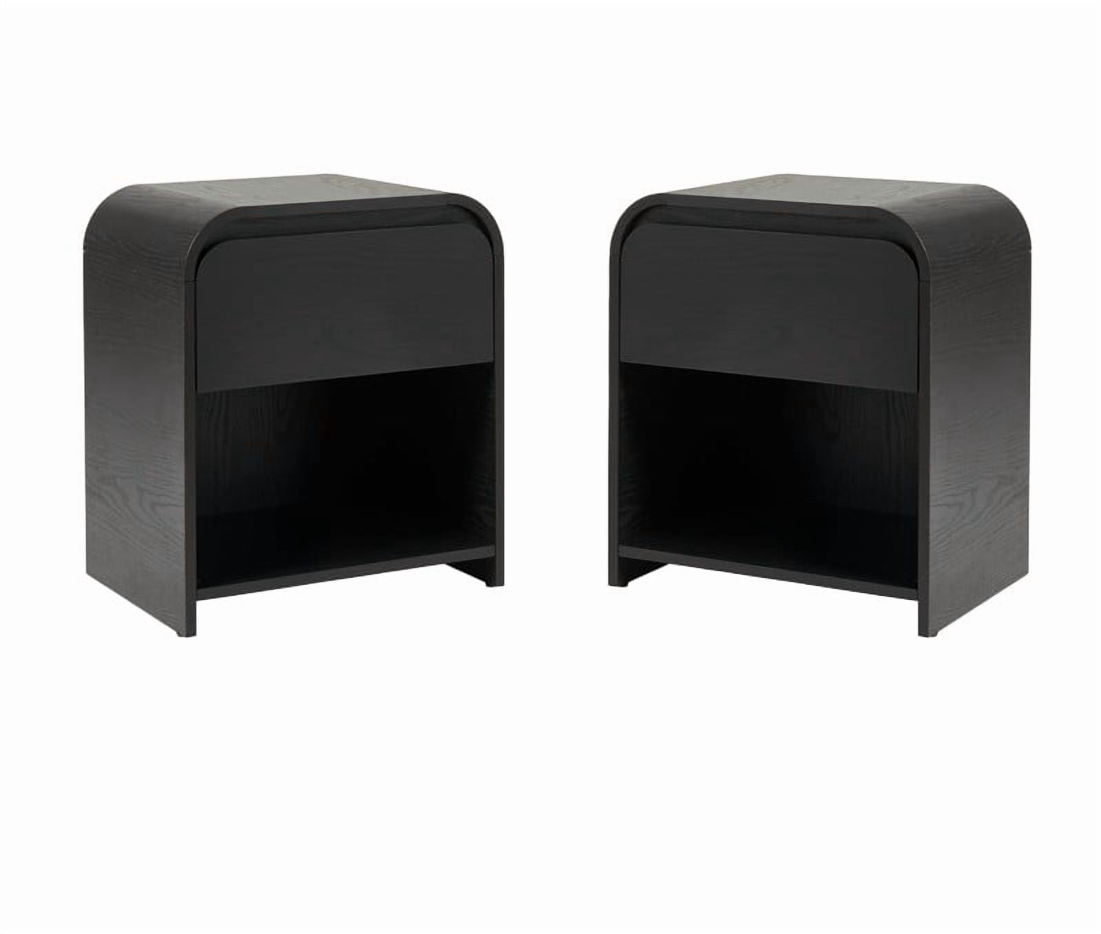 (2 pack) Better Homes & Gardens Juliet Nightstand with USB, Rich Black Finish