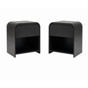 (2 pack) Better Homes & Gardens Juliet Nightstand with USB, Rich Black Finish