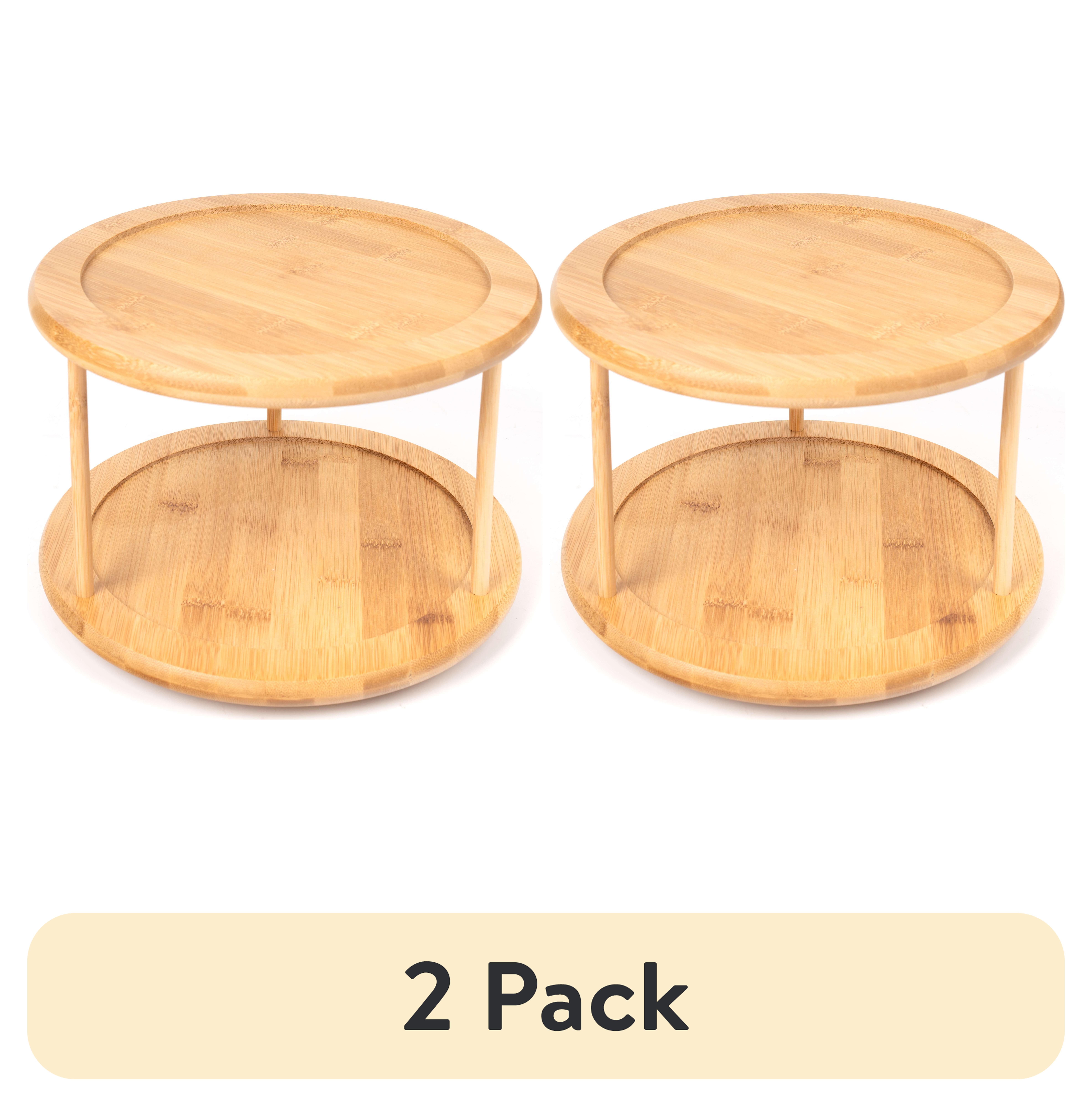 (2 pack) Better Homes & Gardens Kitchen Organizer Bamboo Turntable 2-Tier Spice Rack, 10.04 DIA x 6.89 in - Walmart.com