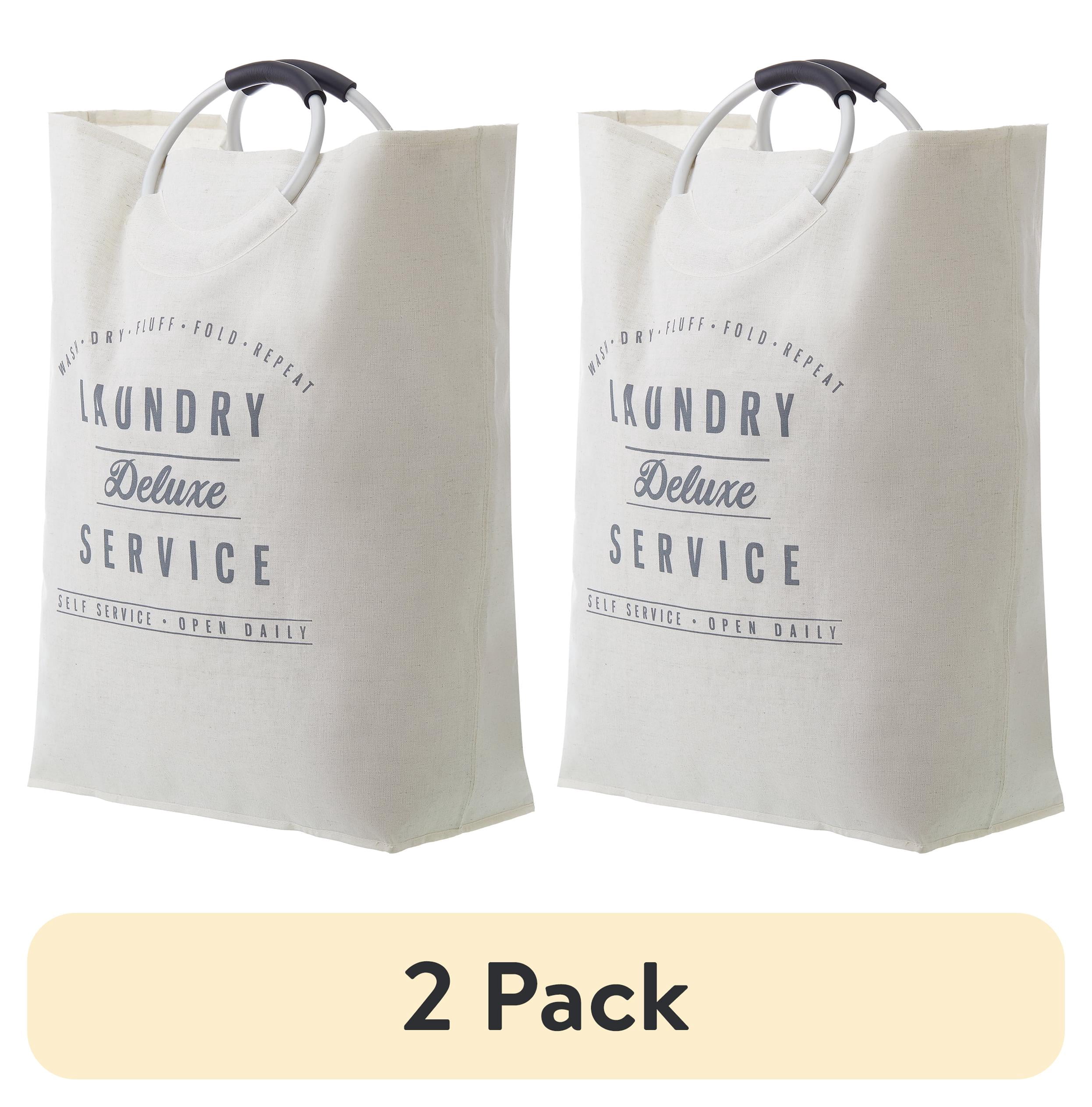 (2 pack) Better Homes & Gardens Laundry Deluxe Service Canvas Tote, Adult, 17 in W x 8.5 in D x 25.25 in H