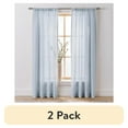 thumbnail image 1 of (2 pack) Better Homes & Gardens Light Filtering Linen Blend Rod Pocket Curtain, Single Panel, Blue Water, 50" W x 84" L, 1 of 7