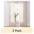 thumbnail image 1 of (2 pack) Better Homes & Gardens Light Filtering Linen Blend Rod Pocket Curtain, Single Panel, Vanilla Dream, 50" W x 63" L, 1 of 7