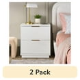 thumbnail image 1 of (2 pack) Better Homes & Gardens Lillian Fluted 2-Drawer Nightstand with USB, White Finish, 1 of 10