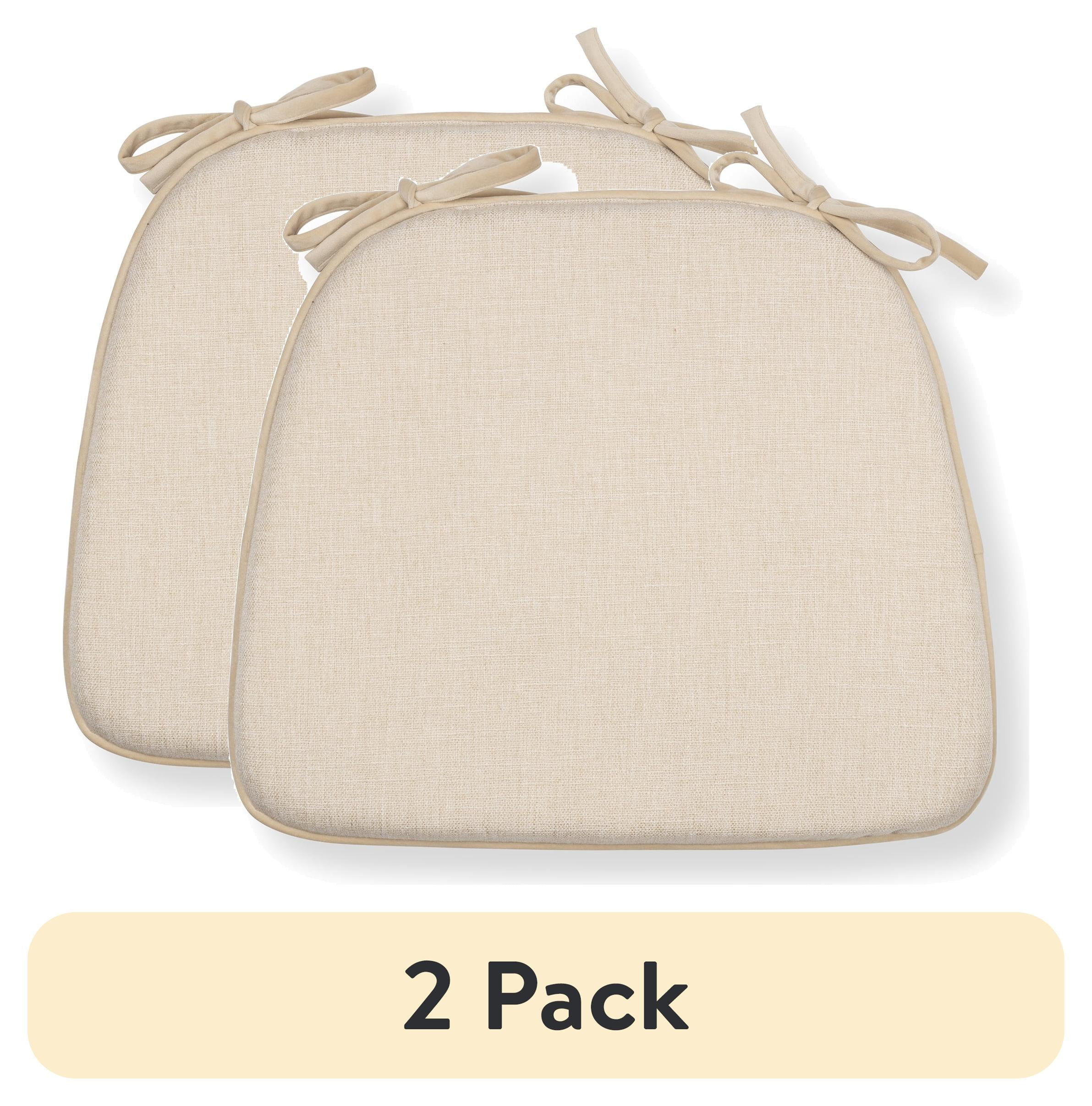 (2 pack) Better Homes & Gardens Memory Foam Chair Cushion, Beige, 17.5” x 14.75”, Single