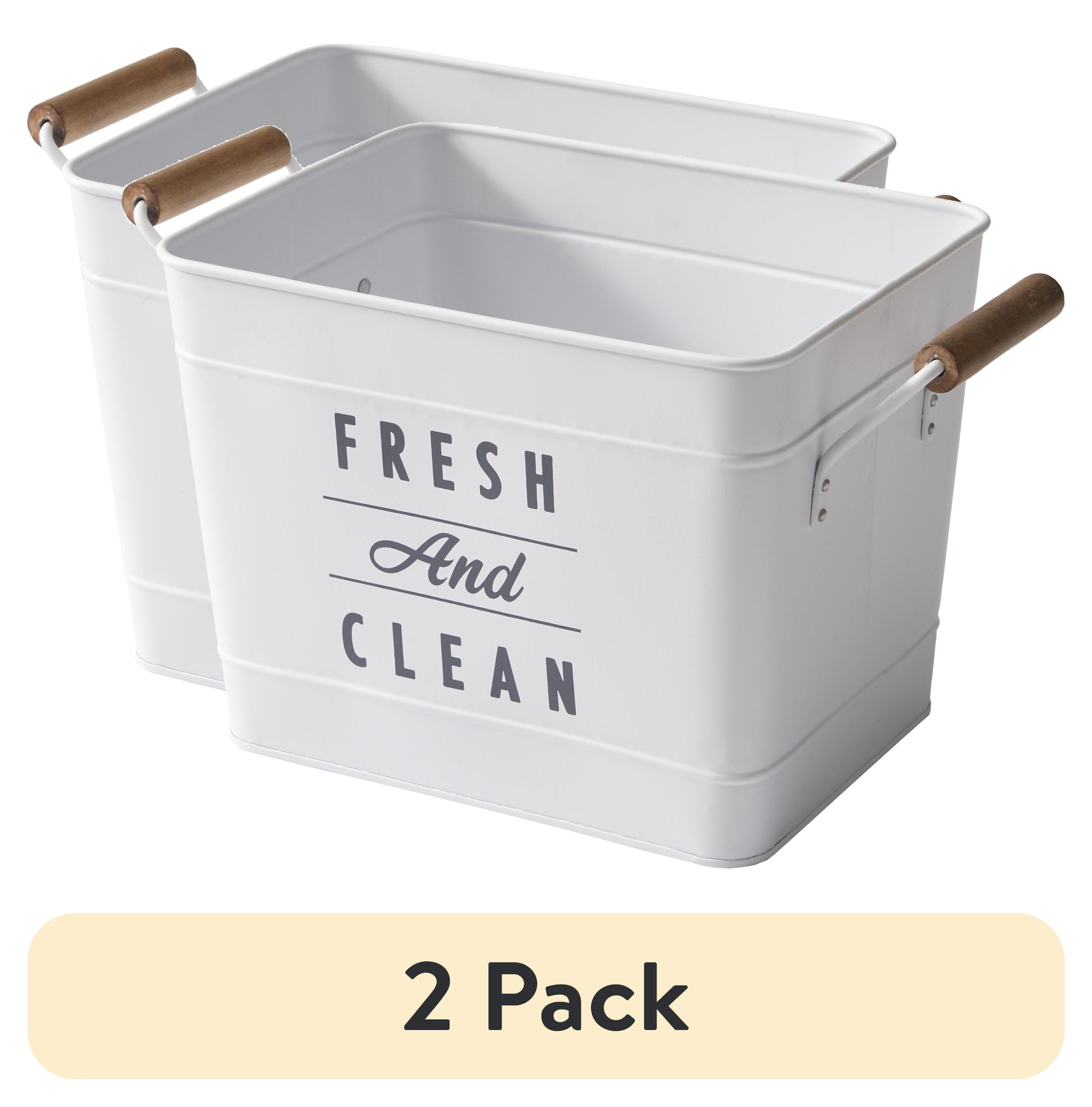 Better Homes & Gardens Metal Laundry Bucket with Wooden Handles