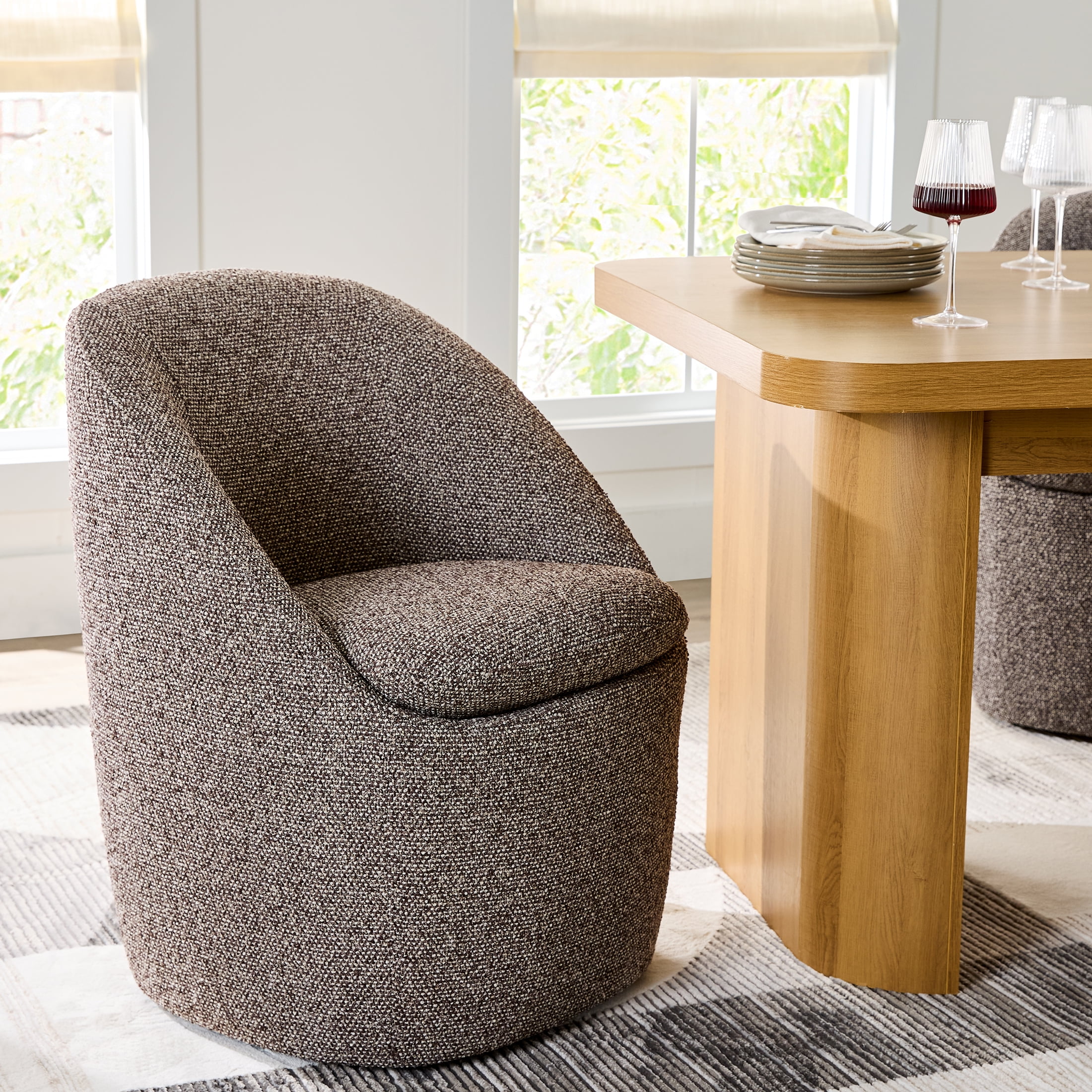 (2 pack) Better Homes & Gardens Mira Everywhere Dining Arm Chair, Truffle Brown, 1 Chair