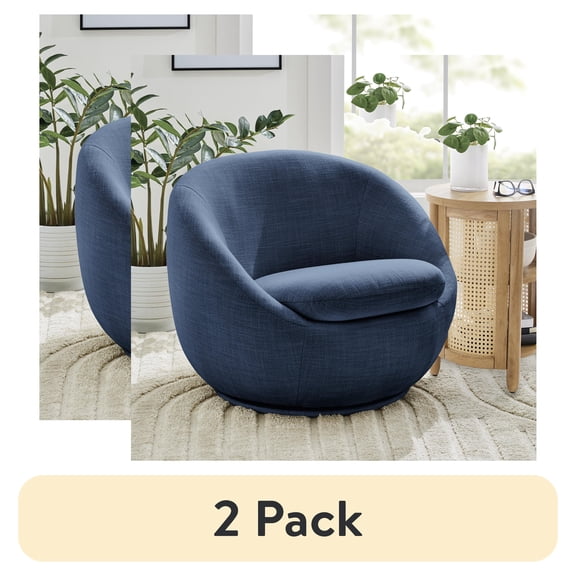 (2 pack) Better Homes & Gardens Mira Swivel Accent Chair, Indigo