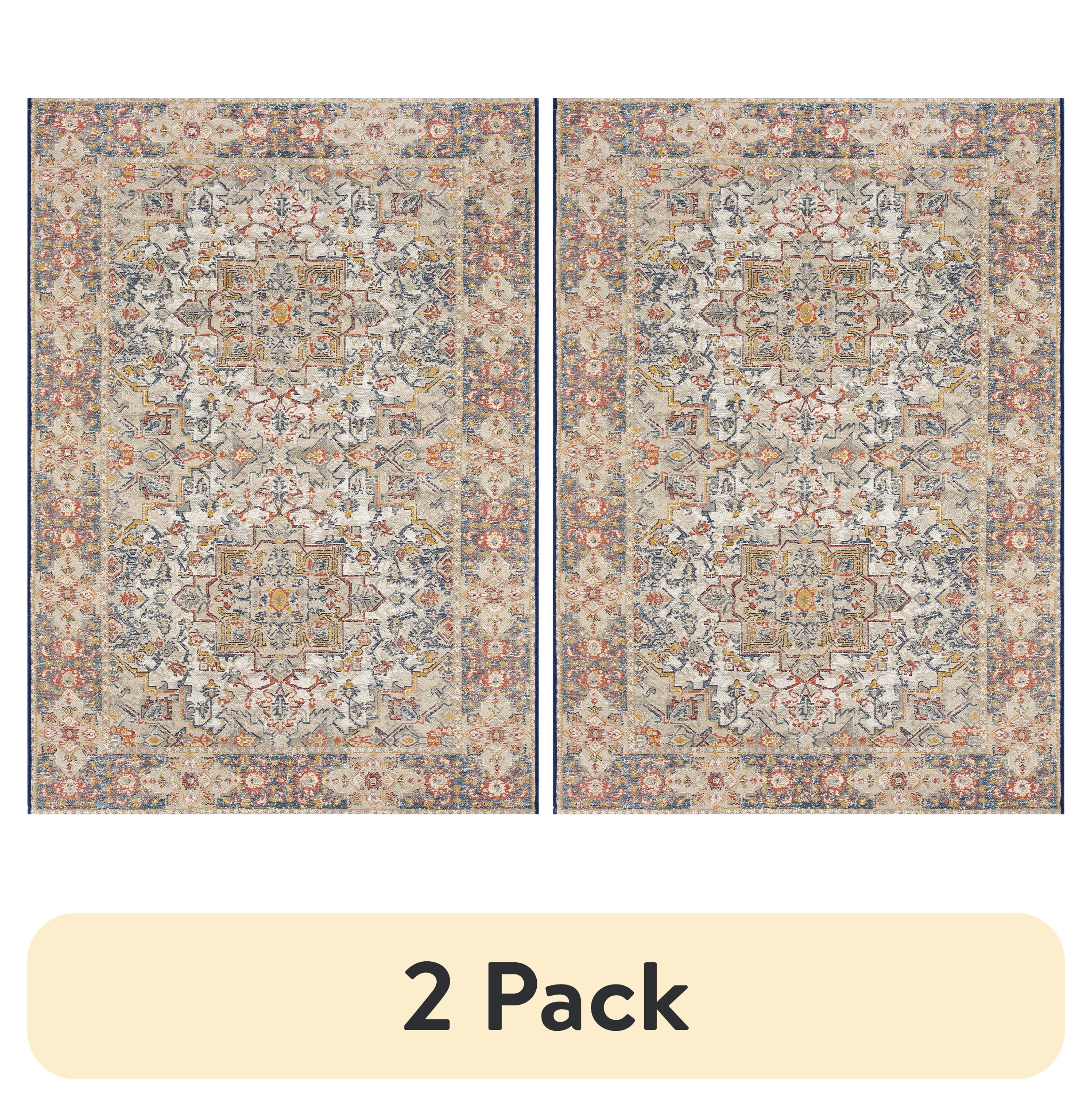 (1 pack) Better Homes & Gardens Multi-Color Rana Persian 7' x 10' Outdoor Rug