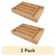 (2 pack) Better Homes & Gardens Bamboo Silverware Organizer, Natural, 13.98 in x 10.04 in x 1.97 in
