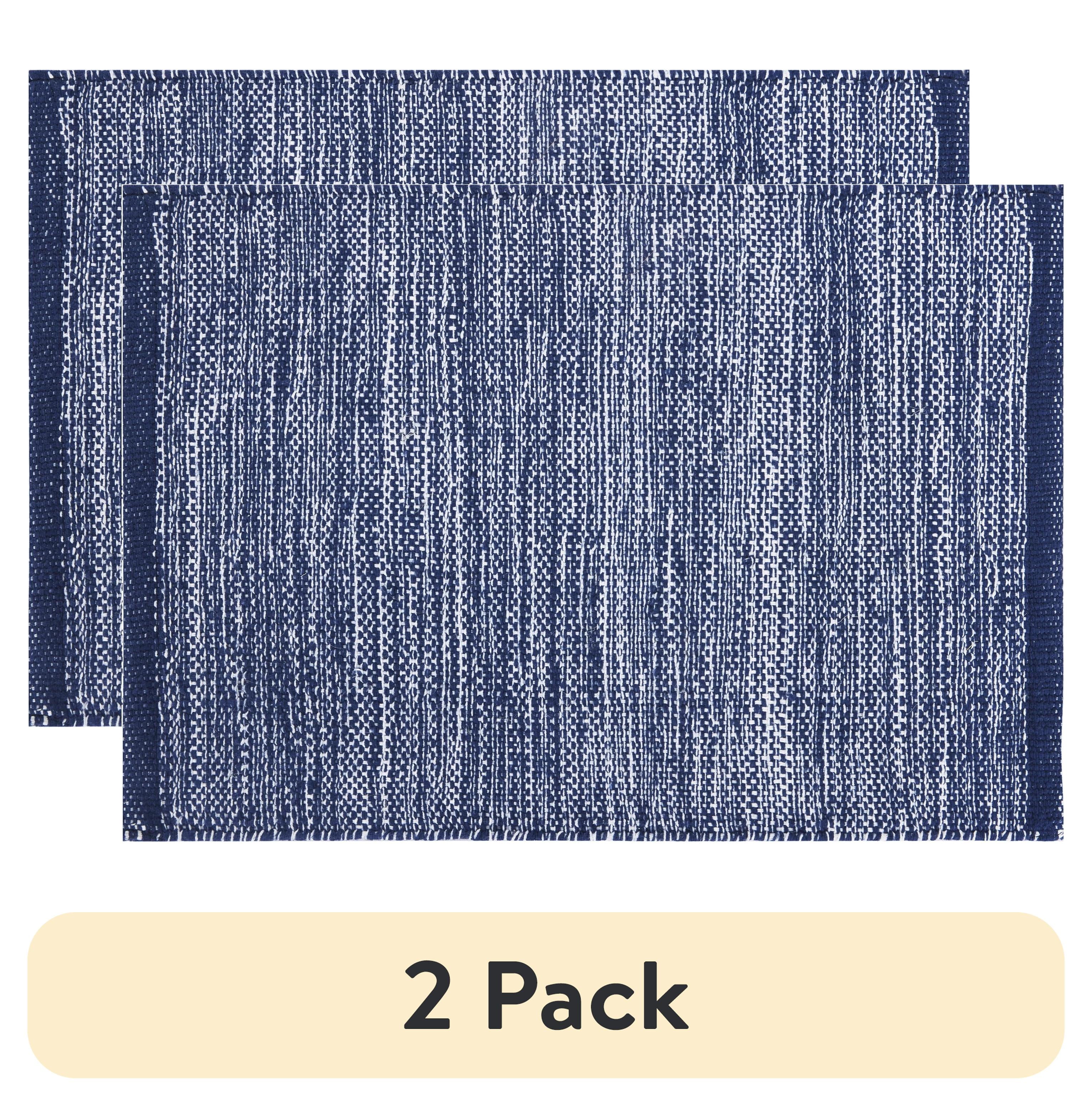 (2 pack) Better Homes & Gardens Navy Space Dye Placemat - 14"x 20", 100% Cotton
