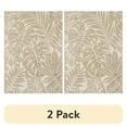 thumbnail image 1 of (2 pack) Better Homes & Gardens Neutral Palm Outdoor Rug, 9' x 12', 1 of 6
