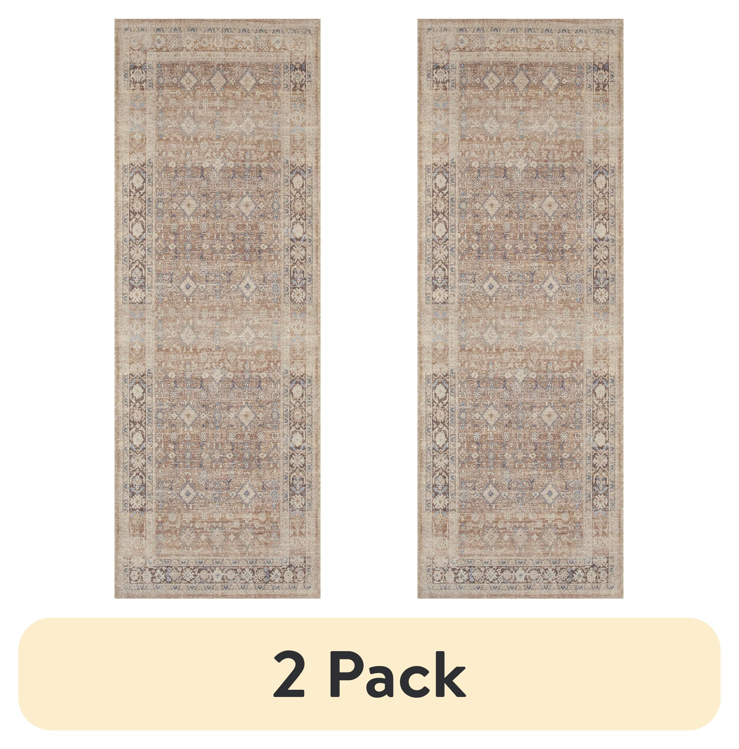 (2 pack) Better Homes & Gardens Neutral Persian Indoor 2.5' x 7' Runner Rug