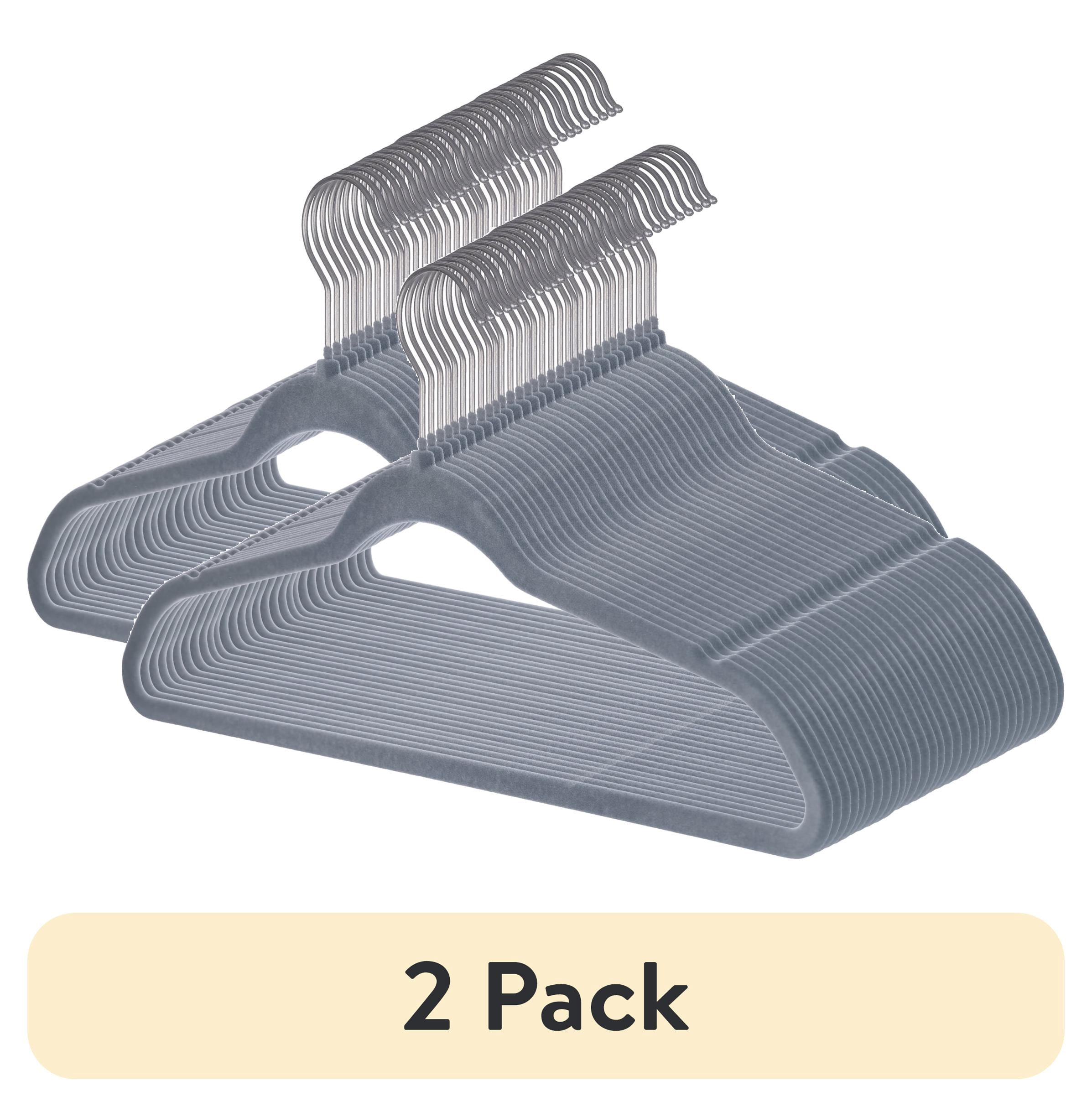 (2 pack) Better Homes & Gardens Non-Slip Gray Velvet Clothes Hangers 30-Pack