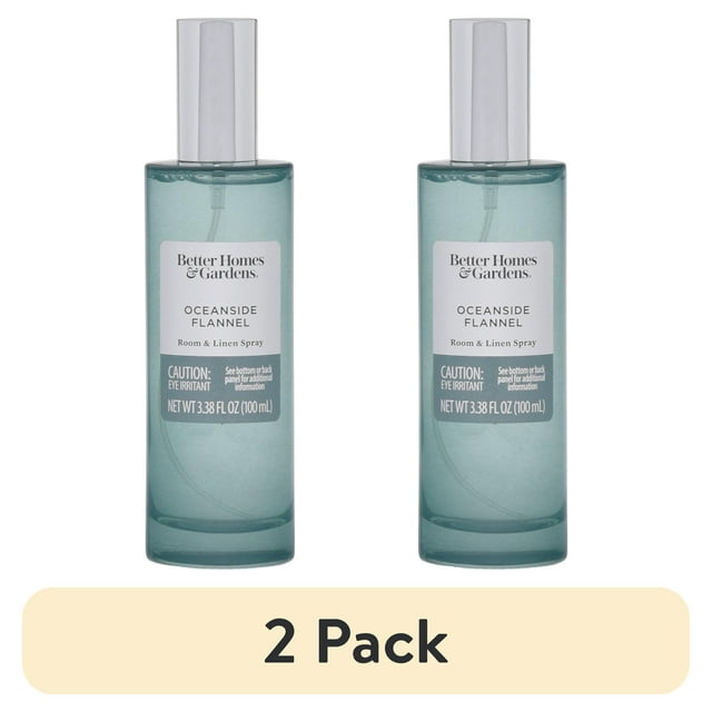 (2 pack) Better Homes & Gardens Oceanside Flannel Scented Room & Linen Spray 3.38 fl oz (100ml)