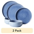 thumbnail image 1 of (2 pack) Better Homes & Gardens-Parker Blue Stoneware 12-Piece Dinnerware Set, 1 of 9