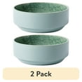 thumbnail image 1 of (2 pack) Better Homes & Gardens-Parker Green Stacking Stoneware Cereal Bowl, 1 of 7